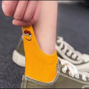 3/$35 | Fun Yellow Ankle Boat Socks